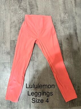 lululemon Coral Pink Leggings